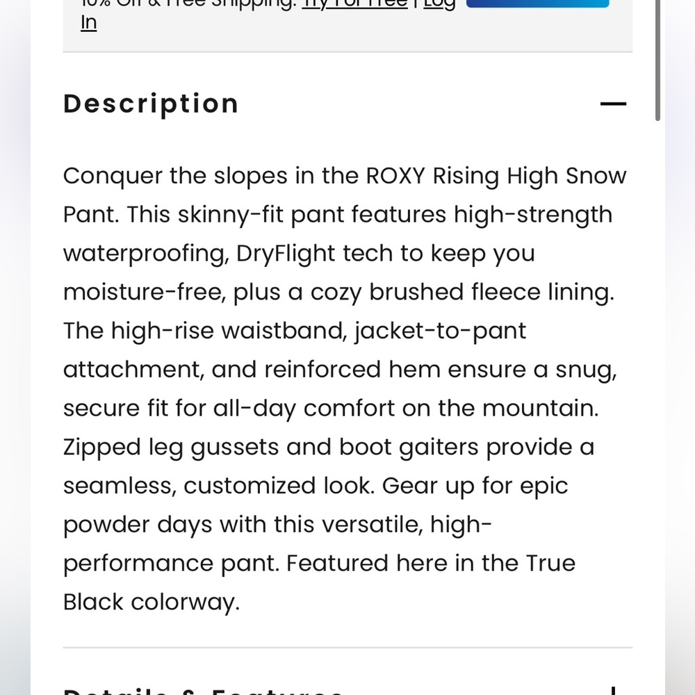 Roxy Rising High Snow Pants - Picture 7 of 13